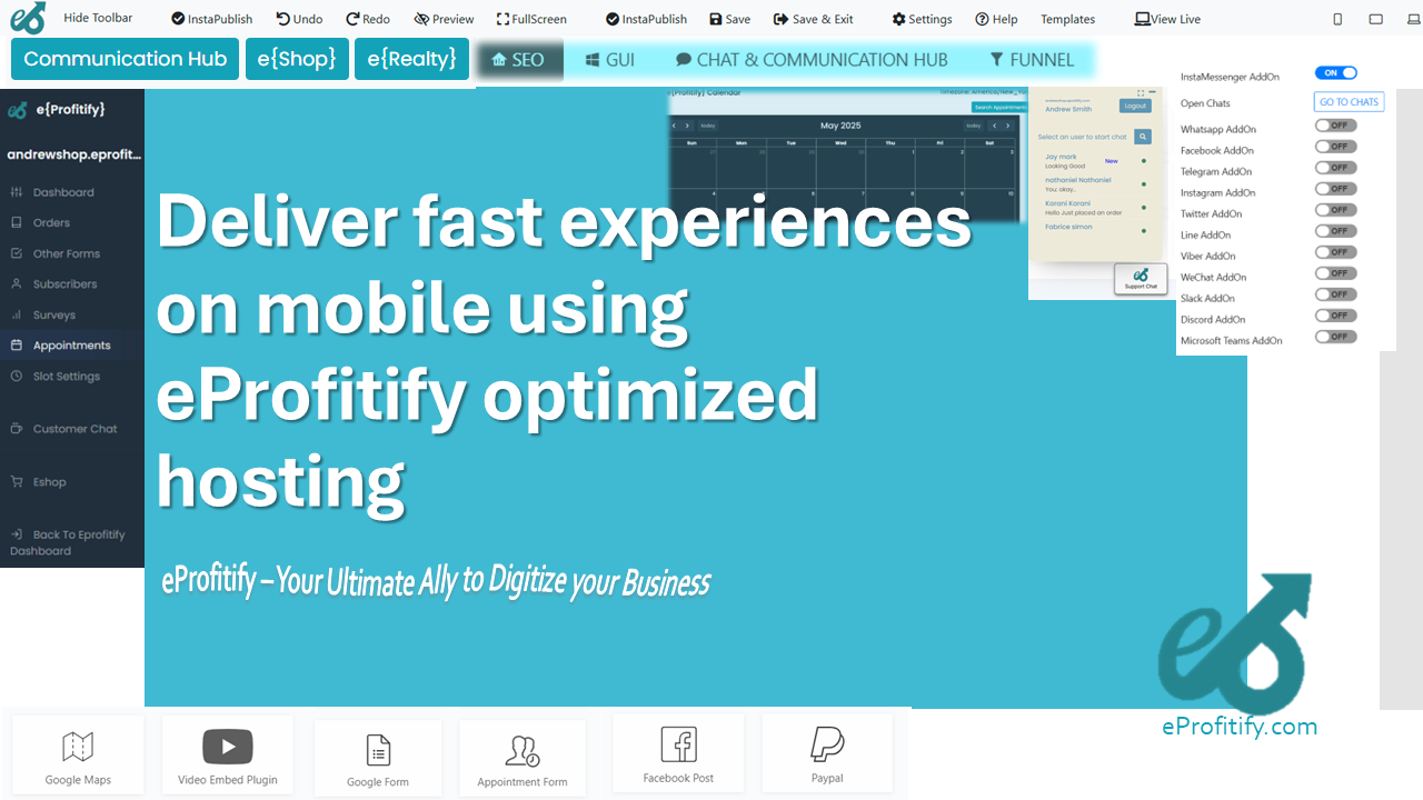 Deliver fast experiences on mobile using eProfitify optimized hosting
